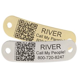 Personalized QR Code Rivet-On Dog Collar Name Plate