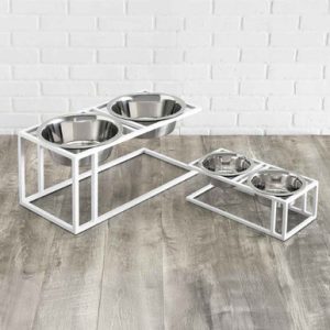 Cityline Double Elevated Dog Bowls