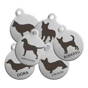 Round Dog Breed ID Tags - 100 Designs
