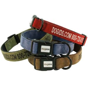 Embroidered Suede Dog Collar