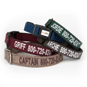 Embroidered Tweed Dog Collar