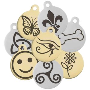 Symbol Round Dog ID Tags - 30+ Designs