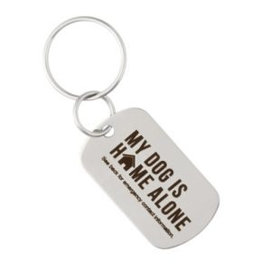 My Dog is Home Alone Emergency Contact Keychain