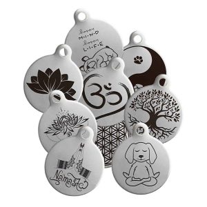 Awaken Round Dog ID Tags - 16 Designs
